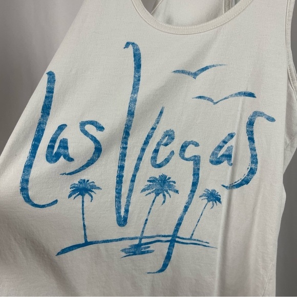 Cotton Heritage Large Las Vegas Beach Tropical Vacation Tank Top Flowy Loose - Picture 3 of 7
